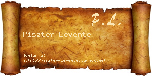 Piszter Levente névjegykártya