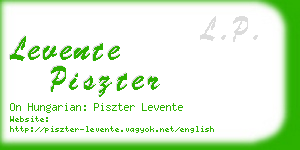 levente piszter business card
